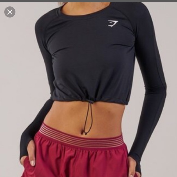 gymshark drawstring crop top